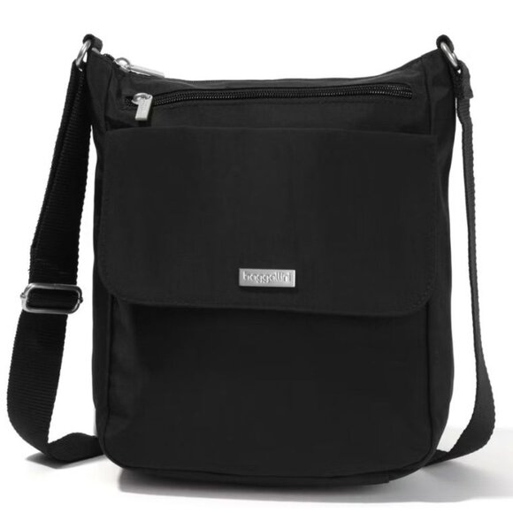 Baggallini Town Travel Pockets Strap Shoulder Crossbody Town Bag Black Everyday - Picture 1 of 10